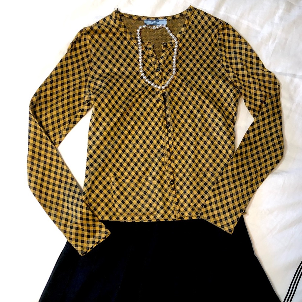 Prada Vintage Gold and Black Blouse